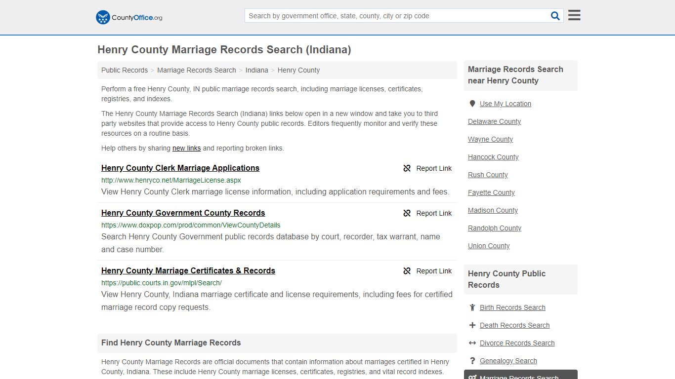 Marriage Records Search - Henry County, IN (Marriage ...