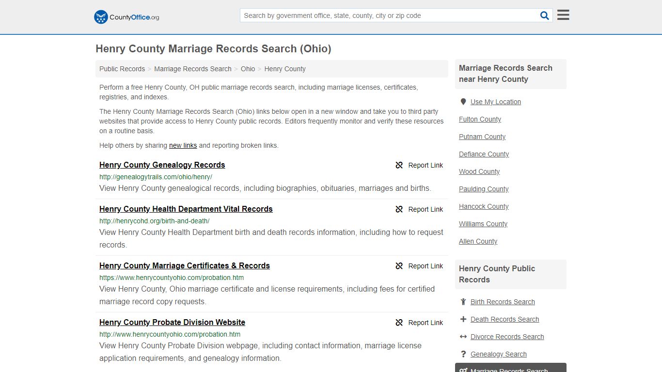 Marriage Records Search - Henry County, OH (Marriage ...