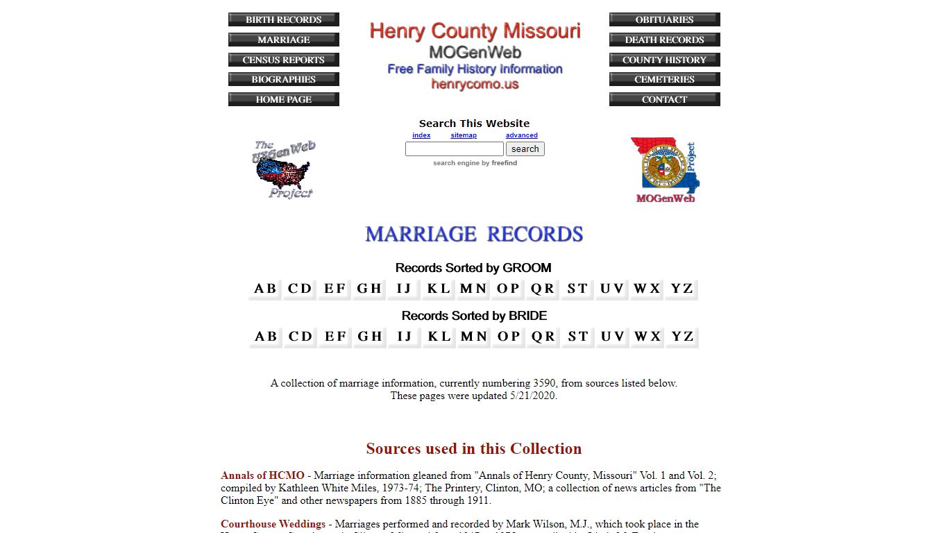 Marriage Records of Henry County, Missouri